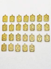 1pc Fashion Punk Geometric Pattern Titanium Steel 26 Initial Letter Men's Necklace, Surname/Name Pendant, Suitable For Daily Wear And Boyfriend Birthday Gift