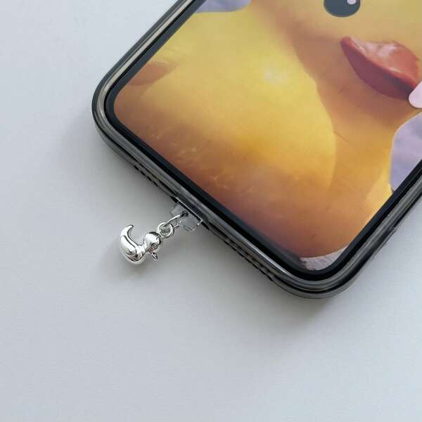 Nuevo enchufe antipolvo de metal con diseño de pato lindo y minimalista para puertos de carga de Apple Lightning, Tipo-C y teléfonos Android