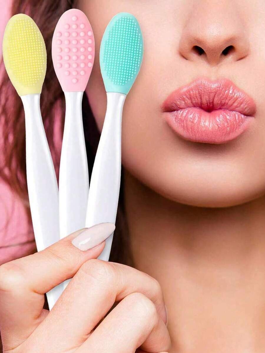 1pc Silicone Nose Pore Cleansing Brush, Exfoliating, Deep Pore Cleansing, Facial Massage Tool, Blackhead & Acne Removal, Pink Lip Scrubber, Skincare, Home Decor, Bedroom Decor, Bathroom, Christmas Gift, Travel, Wedding, Christmas Party, Mother's Day Gift - Multicolor - View 1