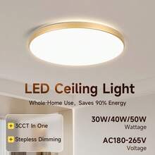 Gold Frame Recessed Ceiling Light, Remote Control Smart Ceiling Lamp, Living Room Light, Home Lighting, Gold Pendant Light, Indoor Decor, LED Downlight, 3-Color Switchable With Memory Function, Suitable For Living Room/Bedroom/Hallway/Balcony/Kitchen/Cabinet/Entrance/Bathroom/Home/Store/Clothing Store/Shop/Bar/Hall - Gold Ceiling Lights - View 1