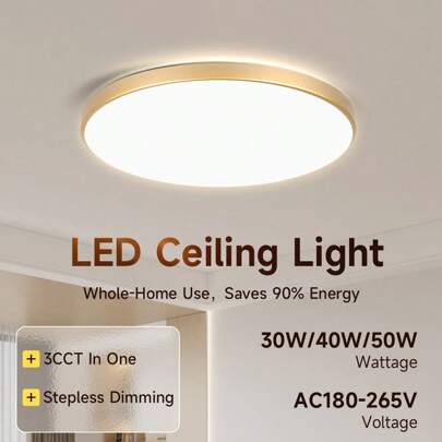 Gold Frame Recessed Ceiling Light, Remote Control Smart Ceiling Lamp, Living Room Light, Home Lighting, Gold Pendant Light, Indoor Decor, LED Downlight, 3-Color Switchable With Memory Function, Suitable For Living Room/Bedroom/Hallway/Balcony/Kitchen/Cabinet/Entrance/Bathroom/Home/Store/Clothing Store/Shop/Bar/Hall