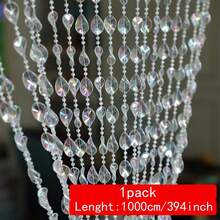 10m/Pack Acrylic Bead Garland, Colorful Transparent Bead Chain, For Christmas Tree DIY Decoration, Wedding Birthday Decor Beaded Strings, DIY Curtain Decoration