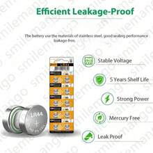 10-100pcs AG13 LR44 A76 357 357A LR1154 SR1154 SR44 1.5V Alkaline Batteries, Suitable For Watches, Calculators, Car Keys, Remotes, Clock Buttons, Button Cells - LR44 (KN) - View 8
