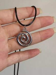 5件套复古朋克原宿风Grunge心形十字架漩涡太阳吊坠项链，男女皆宜的Y2K EMO 90年代美学配饰 - 彩色 - 查看 6