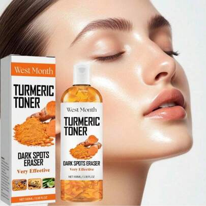 Black Turmeric Brightening Toner Contains Collagen And Peppermint Leaf Extract For Facial Light Coffee Color Treatment, Deep Hydration, Firming, Moisturizing And Ideal Gift For Women