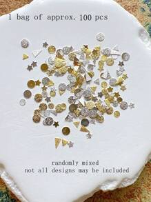 Matte Metal Nail Decor Flat Rivet, Circle, Triangle, Pentagram Studs, Minimalist Metal Nail Art Accessories