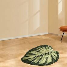 Green Leaf Bath Rug For Bathroom Soft And Absorbent Bath Mat Non-Slip Fuzzy Floor Rug For Home - 綠色 - 查看 6