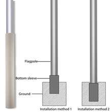 20FT Aluminium Flagpole Set - Includes Flag, Ground Sleeve, Pull Rope, Locking Hook & End Cap - 5 Adjustable Heights - Blue - View 8