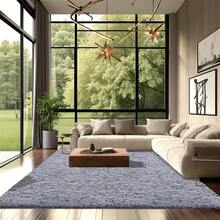 Grauer teppich wohnzimmer, ochfloriger Wohnzimmerteppich, großer Teppich zur deko wohnzimmer, superweicher und flauschiger moderner teppich schlafzimmer, plüschiger Innenteppich für die moderne Wohnraumdekoration, Ein weicher Schlafzimmerteppich ist das perfekte Geschenk zum Muttertag.