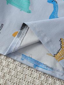 2pcs/Set Kids Boys Dinosaur Print Long Sleeve Pajama Set, Thin Base Layer Sleepwear For Children Aged 4-12 Years Old, Autumn/Winter - Multicolor - View 7