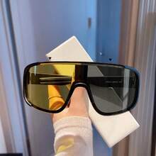 Unisex Windproof Outdoor Fashion Glasses - Large Frame Anti-Glare Cycling Hiking Goggles, Wrap-Around Lens Lightweight Durable Design, Mountain Bike Accessories, Adventure Gear, Premium Lenses - R08夜視鏡[由黃變灰] - 查看 13