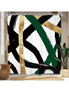 Black Matisse Flower Shower Curtain, Vintage Abstract Floral Leaves Aesthetic Retro Art 70s Modern Bathroom Set Accessories Decor With Hooks