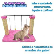 Fun Cat Toy Scratching Post With Sisal - 淺粉色 - 查看 4