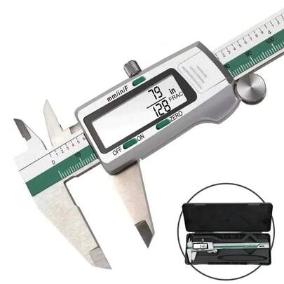 150mm/6 Inch Digital Caliper, High Precision Stainless Steel Electronic Vernier Caliper With Large LCD Screen, Measuring Range 0-150mm/0-6 Inch, Resolution 0.01mm/0.0005 Inch