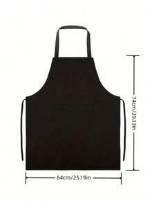 1/2pcs Customized Black Kitchen Cooking Apron, Modern Polyester Oil-Proof Apron, Black Kitchen Apron, Polyester Apron For Garden, Kitchen And Housework Perfect For Home, Restaurant, And Kitchen Cooking,Washing Gloves