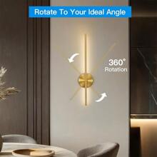 50/80cm Rechargeable LED Wall Light, Wireless Built-In Wall Lamp, Black/Gold, Dimmable, Suitable For Living Room, Bedroom Wall Decor, Adjustable Brightness, Remote Control Switch, Indoor Decorative Night Light