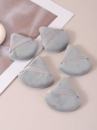 5 件套三角干湿化妆海绵粉扑带肩带，超柔软海绵粉扑适合所有肤质，化妆美容工具