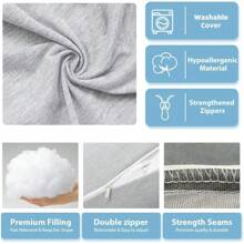 Pregnancy And Nursing Pillow For Baby + Soft Sleeping And Cuddling Pillow, 100% Cotton Pillow Cover, Removable And Washable (Jungle) - Gris Cooling - View 6