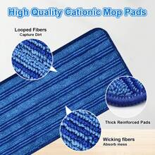 1/2/4/6pcs Replacement Pads For Wet Jet Mop: New Cationic Material, Microfiber, Machine Washable, Essential Kitchen Cleaning Tool, Suitable For All Floor Types, Back To School, Halloween, Christmas