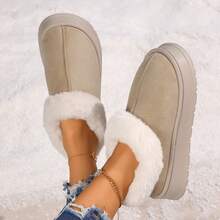 Women Slippers Fluffy Cozy Fashion Slippers Warm Soft House Slippers,House Slippers Women,Women's Winter Slippers, Platform Snow Boots, Thickened Flat Boots, Warm Shoes, Outdoor Non Slip Boots,Uggs Knockoff,Winter Boots For Women - 米色 - 查看 4