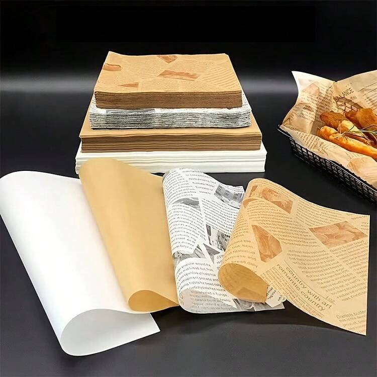 50 张烘焙纸、羊皮纸、三明治包装纸、烘焙用品（图案位置不对称且随机）非常适合派对、万圣节装饰和圣诞节、圣诞节装饰家居 - 彩色 - 查看 2