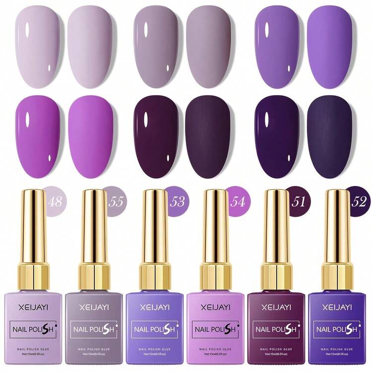 XEIJAYI 6pcs 15ML Spring Nail 2025 Fashion Nails Art Nail Gel Polish Soaking UV LED Nail Gel Salon Female Nail Art Tools Fashion Nails - 彩色 - 查看 3