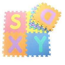 10片装儿童益智游戏垫，尺寸30*30*1厘米，彩色互锁泡沫材质，每片都印有字母和数字，帮助孩子在玩耍中学习，适合装饰客厅、卧室或游戏室地板。 - 彩色 - 查看 7