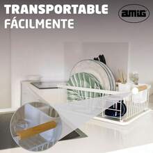 Double-Layer Over-The-Sink Dish Rack With Drain Tray, Dish Rack, And Cup Holder (White) - 白色 - 查看 3