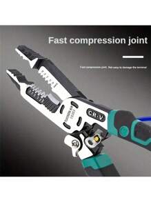 1pc 10-In-1 Electrician's Steel Wire Pliers, Multi-Function Wire Stripper Needle-Nose Pliers Steel Wire Cutter Crimping Tool Household Electrician Pliers