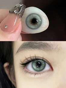 Lalens Lenti a contatto per trucco degli occhi Lalens, lenti di ingrandimento per gli occhi, lenti cosmetiche naturali, lenti a contatto colorate leggere, 1 paio/2 pezzi da 14,0 mm, lenti a contatto usa e getta per 6 mesi, con custodia per lenti a contatto come regalo casuale per costumi di Ognissanti e cosplay