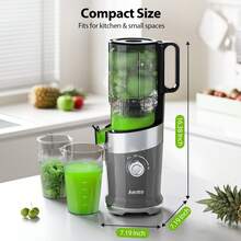 4.9" Extra Wide Feed Chute Cold Press Juicer | Slow Press Technology | Higher Juice Extraction | Quick-Clean System | Premium Kitchen Appliance For Fresh Morning Drinks & Brunch Time​ - US A Type Plug(110-127V) - View 2