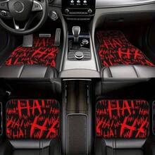 4pcs Set Suitable For All Car Models Red Y-Shaped Design Car Floor Mats, All-Season Vehicle Floor Mats With Non-Slip Base, Easy To Clean Car Interior Accessories - HA Red - 查看 5