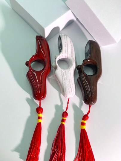 Prayer Beads With Red Tassel, Wooden Grain Rotating Bead LCD Digital Counter, Convenient For Prayer Counting, People Counting And Other Functions