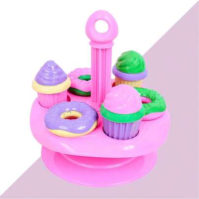 Porta Bolos Cupcakes Donuts Confeitaria Brinquedo C/ Suporte Infantil 7pcs
