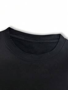 Jamaica Flag Print Casual Crop Top, Crew Neck Short Sleeve Loose T-Shirt For Spring & Summer, Women's Clothing - 黑色 - 查看 5