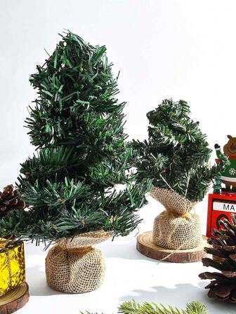 1 件圣诞装饰迷你树粗麻布圣诞树酒吧装饰 20/30 厘米（7.87/11.81 英寸）圣诞树桌面装饰圣诞装饰用品