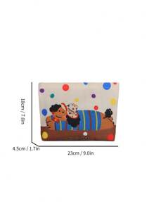 可爱卡通印花化妆包 复合面料化妆包 唯美女士手提包 钱包 收纳化妆包 女生行李包 旅行收纳包 可爱收纳包 开学季学生必备 学校假期旅行必备包 返校用品女士旅行包 - 彩色 - 查看 7