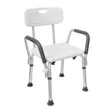 Rectangular Shower Stool Shower Stool Bath Stool Height Adjustable Bath Stool Shower Aid With Armrest And Backrest Height Adjustable For Age, Pregnant Women - White - View 9