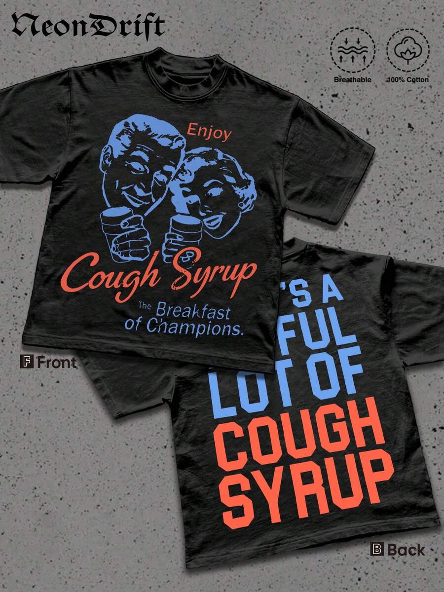 Y2k,Fun Pattern,Men's Summer Short Sleeved Pure Cotton Comfortable And Breathable Casual Outdoor Street Round Neck T-Shirt, A High-Quality Fashion Brand, A Surprise Gift For Family And Friends. - 黑色 - 查看 1