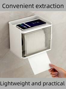 صندوق أنسجة الحمام أبيض/أصفر قطعة واحدة. إنه مقاوم للتسرب، لا يحتاج إلى تقشير، مقاوم للماء، ويمكن تركيبه على الحائط لتخزين ورق الحمام. صندوق نسيج شفاف. يوجد أيضًا صندوق تخزين مناديل مبللة للحمام، ورفرف ورقي مثبت على الجدار، وصلصة أنبوب الحمام، وملحقات الحمام