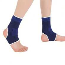 Ankle Support Sleeve Open Heel Lightly Stretchable Breathable Knit Fabric Medium Compression Unisex - Black - View 10