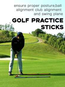 2pcs Golf Folding Alignment Sticks, Golf Direction Rods, Swing Practice Aids - Golf Ball Marker Alignment Sticks, Correction Rods, Multifunctional Training Kit