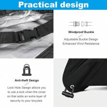 自行车罩适用于 1 或 2 辆自行车户外防水自行车罩防雨防晒防紫外线防尘防风带锁孔适用于山地公路电动自行车重型自行车