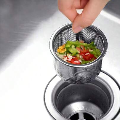 1个不锈钢水槽排水过滤器，厨房水槽滤网塞，厨房用品，厨房配件，厨房工具