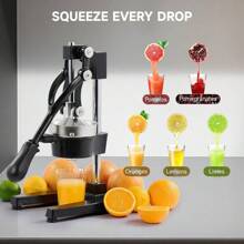 Professional Citrus Juicer - Heavy Duty Manual Press For Oranges, Lemons & Limes, Easy-Clean Design With Pulp Collector - 黑色 - 查看 6