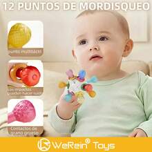WeRein Bola de agarrar Manhattan para bebê, Bola de dedo Manhattan, Bola de mordedor, Bola de atividade dos cinco sentidos, Bola atômica, Brinquedo para bebê, Gel para dentição para bebê, Exercício interessante de pressão e preensão, Pode mastigar gel para dentição, Brinquedo chocalho de mão para bebê, Bola de borracha macia, Brinquedo de mordedor giratório Atom, Presente para recém-nascido, Presente de Natal. (Cor aleatória) - Multicolorido - Ver 6