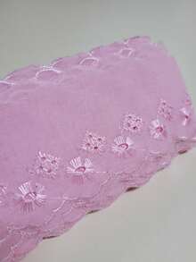 English Embroidery Piece 5cm Wide - 13.70 Meters Long. Embroidered Lace - Màu Hồng baby - Xem 2