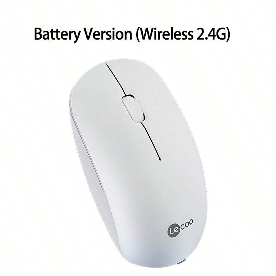 Lenovo WS230 Wireless Office Mouse Ergonomic Symmetrical Comfortable Grip Non-Slip Wheel For Precise Control Long Battery Life Compatible With Windows/Mac Plug And Play Wireless White Battery Version - Wireless White Battery Version - View 1