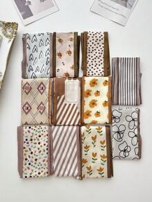 11件套女士印花雪纺围巾头带，优雅百搭，适合日常、约会、度假、节日等场合，是送礼佳品。这款发饰兼具运动发带、跑步发带、骑行发带、吸汗带等功能，是秋冬必备的女士头巾和柔软头巾。 - 彩色 - 查看 1