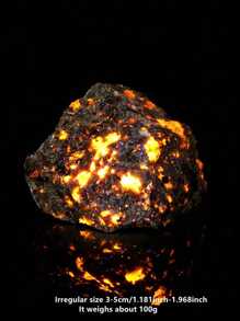 1pc Natural Fluorescent Flame Stone Crystal Rough Mineral Decor, Aromatherapy Stone, Home Accessory